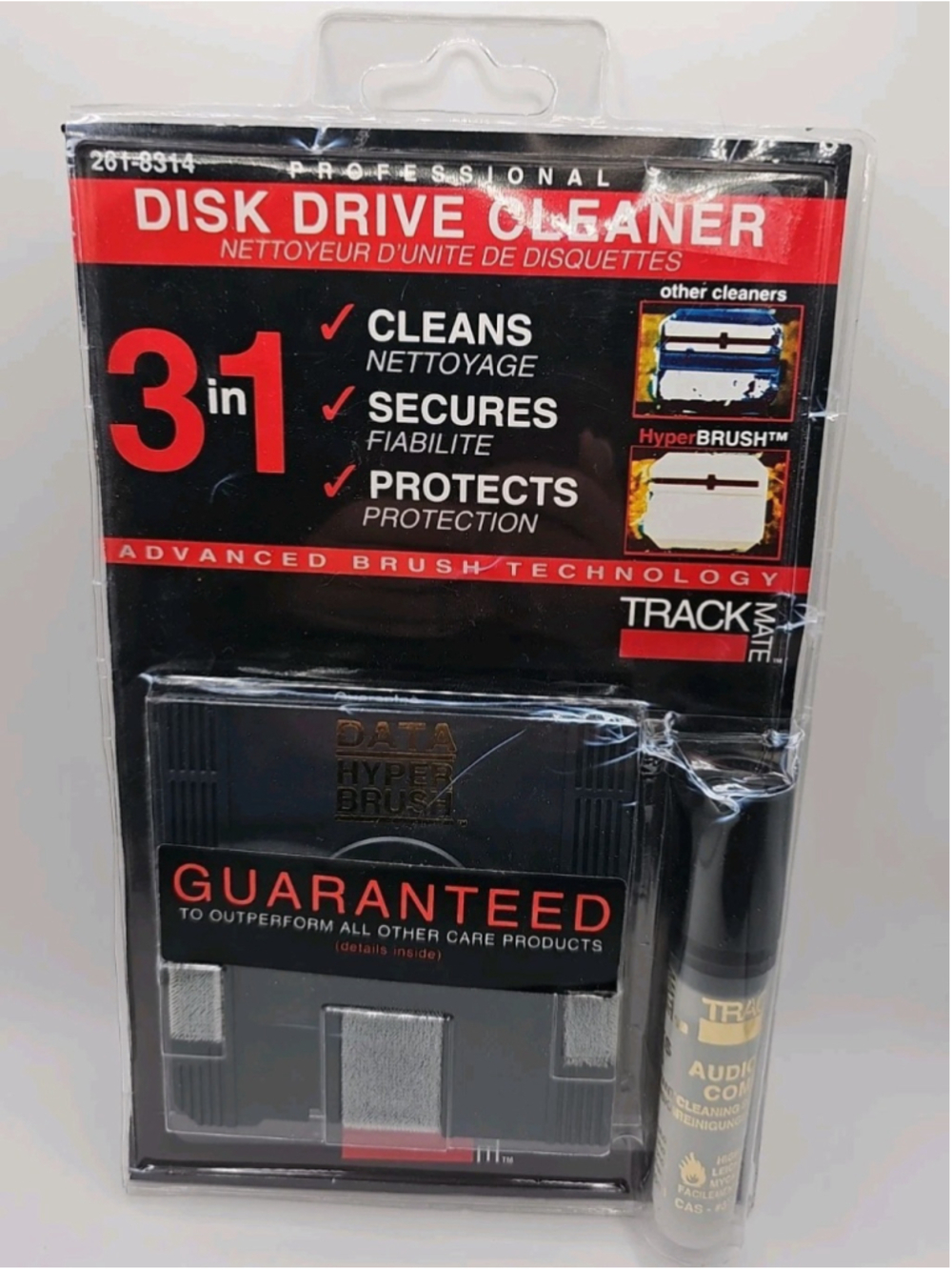 Vtg 90s TrackMate 3.5" Floppy Disk Drive Head Cleaner Kit Data Hyper Brush 1993